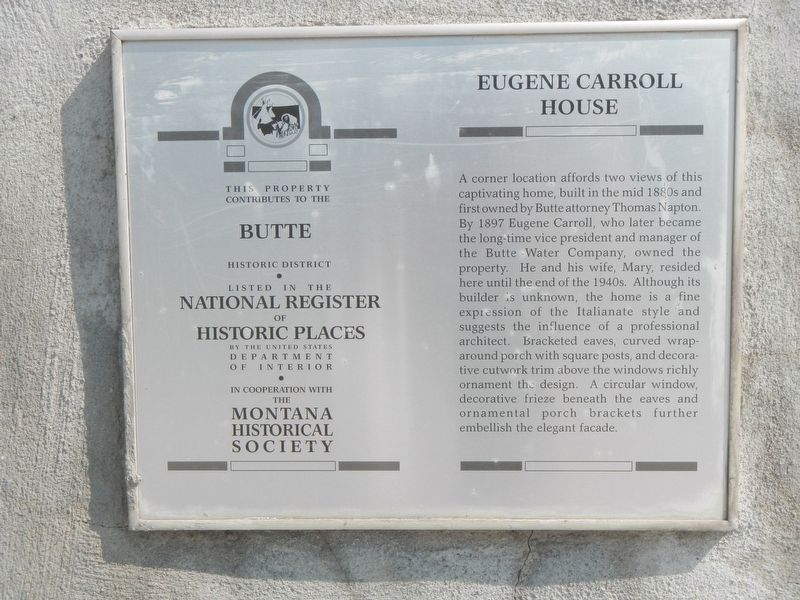 Eugene Carroll House Marker. Click for full size. Eugene Carroll House Marker image. Click for full size.