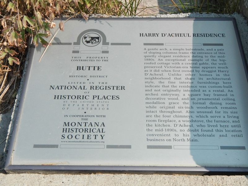 Harry D'Acheul Residence Marker image. Click for full size.