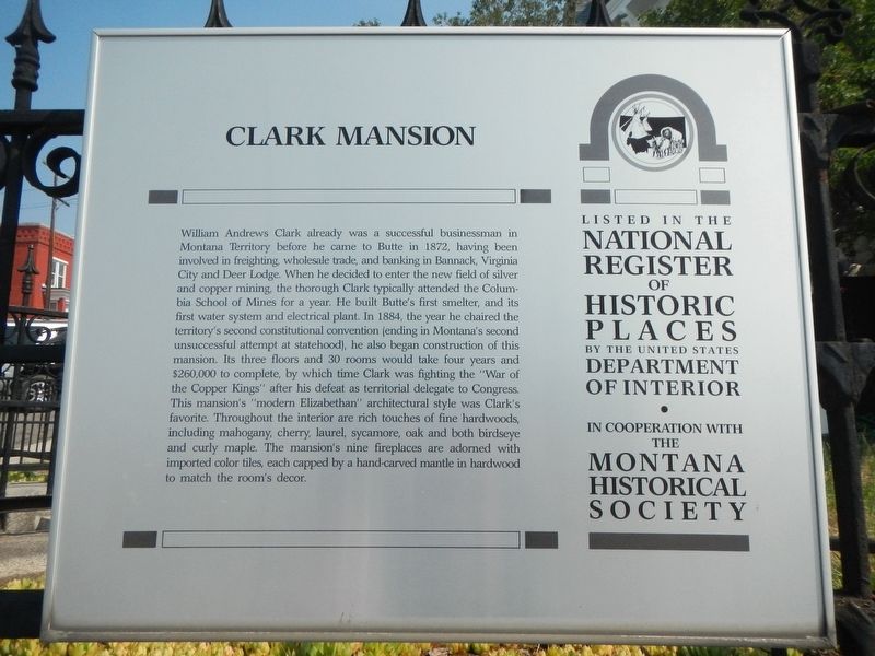 Clark Mansion Marker image. Click for full size.