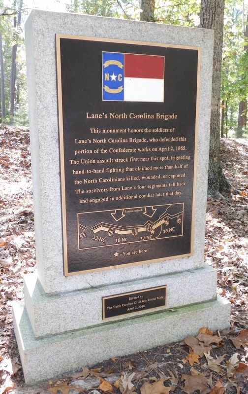 Lanes North Carolina Brigade Marker image. Click for full size.