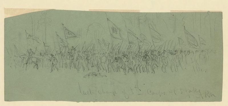 Last charge of 5th Corps at 5 Forks image. Click for full size.