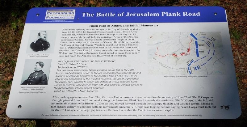 The Battle of Jerusalem Plank Road Marker image. Click for full size.