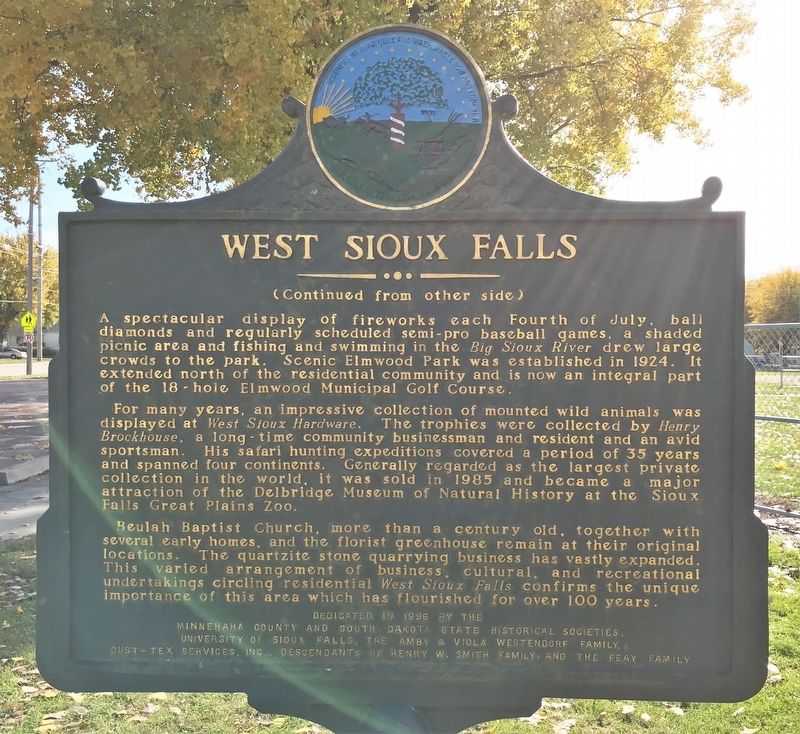 West Sioux Falls Marker. Click for full size. West Sioux Falls Marker image. Click for full size.