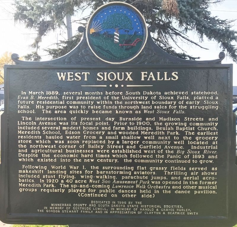 West Sioux Falls Marker. Click for full size. West Sioux Falls Marker image. Click for full size.