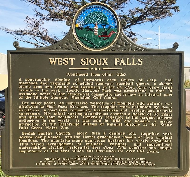 West Sioux Falls Marker. Click for full size. West Sioux Falls Marker image. Click for full size.