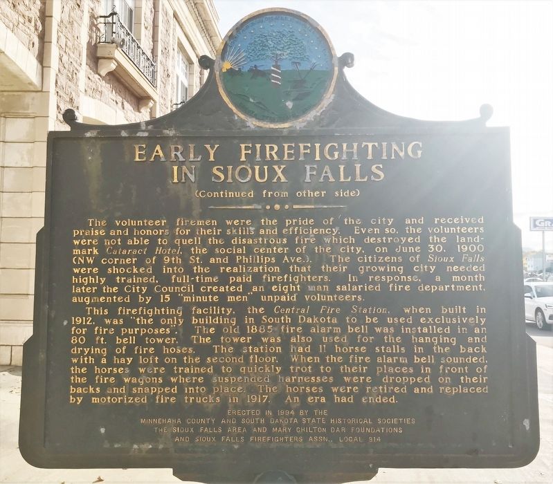 Early Firefighting in Sioux Falls Marker image. Click for full size.