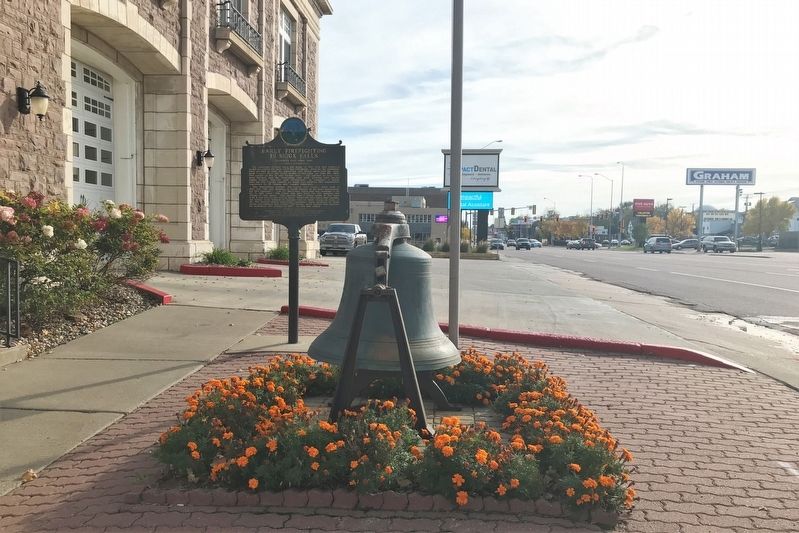 Early Firefighting in Sioux Falls Marker, from the north image. Click for full size.