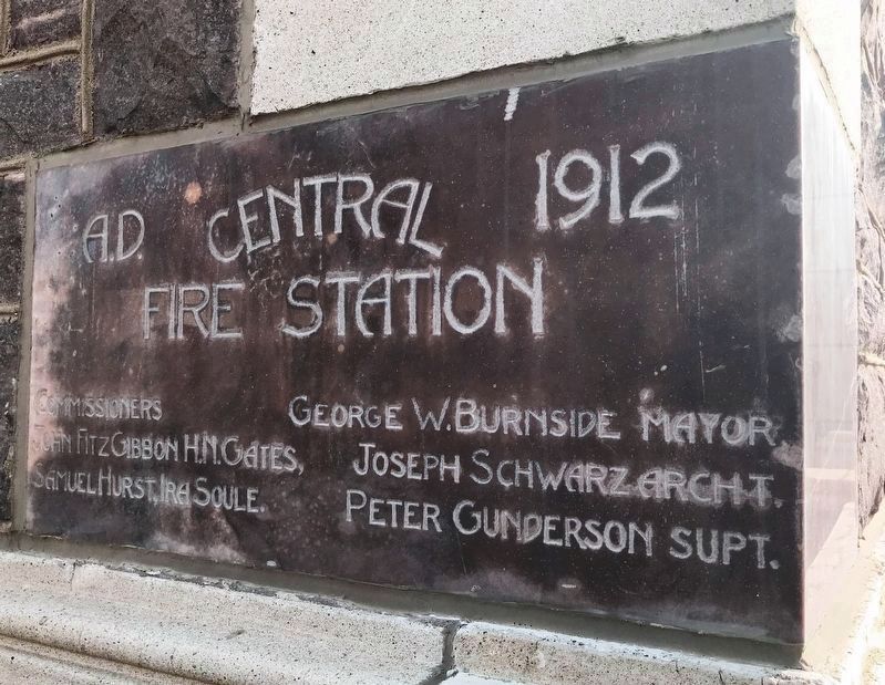 Central Fire Station Cornerstone image. Click for full size.