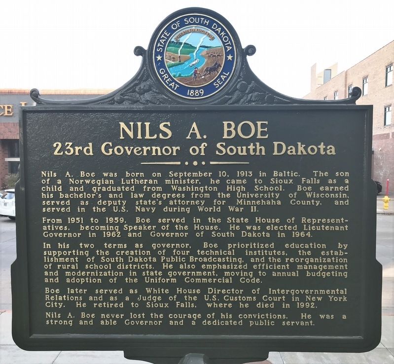 Nils A. Boe Marker. Click for full size. Nils A. Boe Marker image. Click for full size.