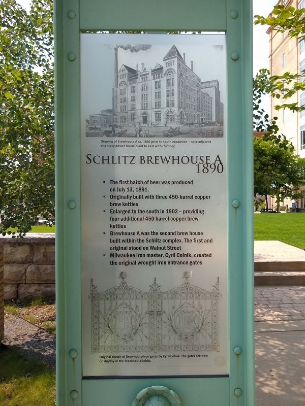 Schlitz Brewhouse A Marker image. Click for full size.