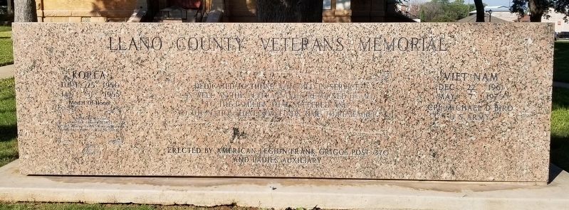 Llano County Veterans Memorial image. Click for full size.
