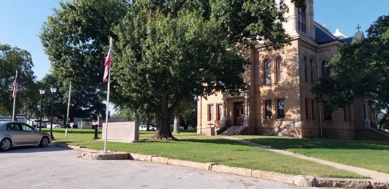 The view of the Llano County Veterans Memorial in front of the Courthouse image. Click for full size.