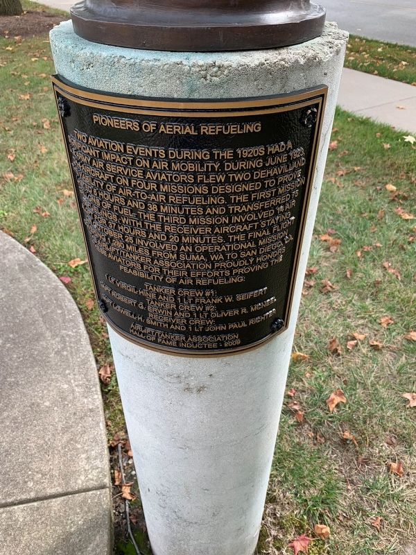 Pioneers of Aerial Refueling Marker. Click for full size. Pioneers of Aerial Refueling Marker image. Click for full size.