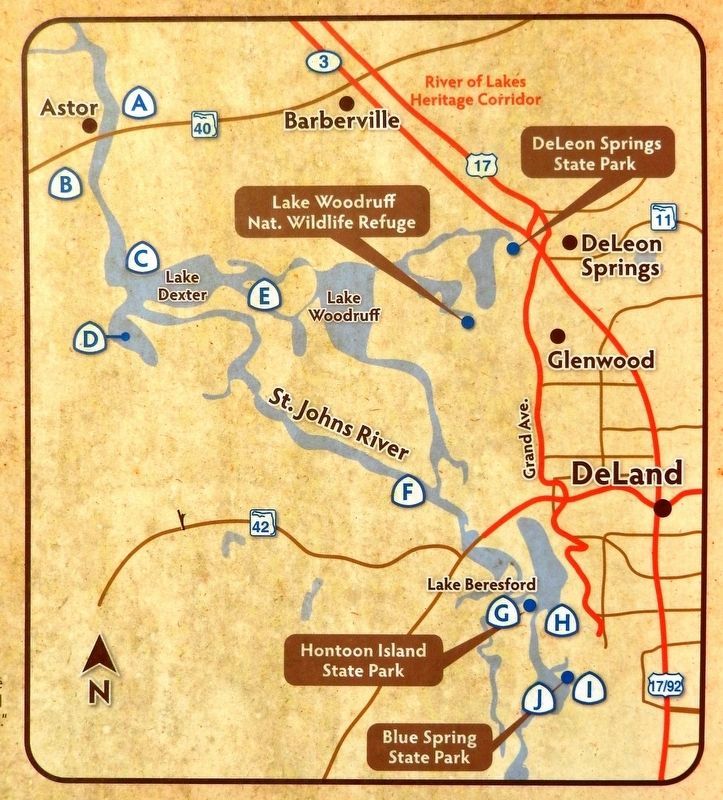 Marker detail: Bartram in Volusia County map image. Click for full size.