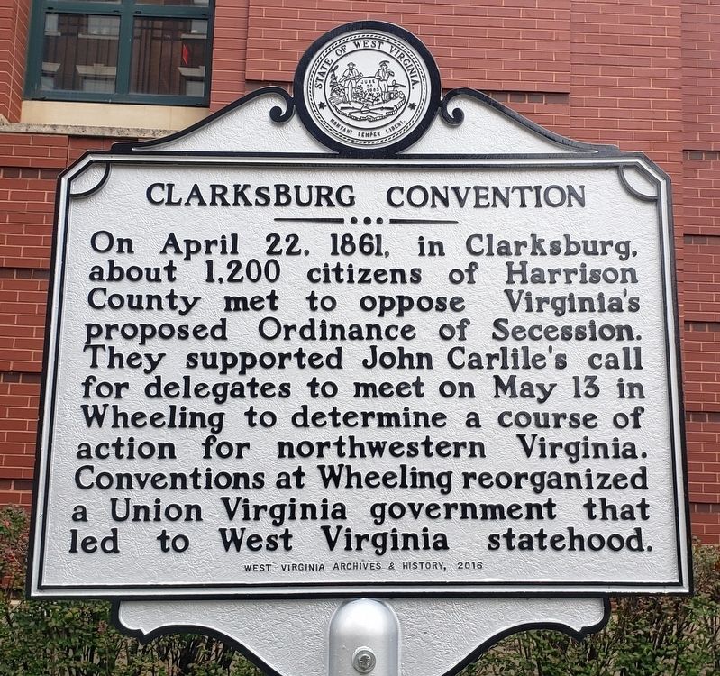 Clarksburg Convention Marker image. Click for full size.
