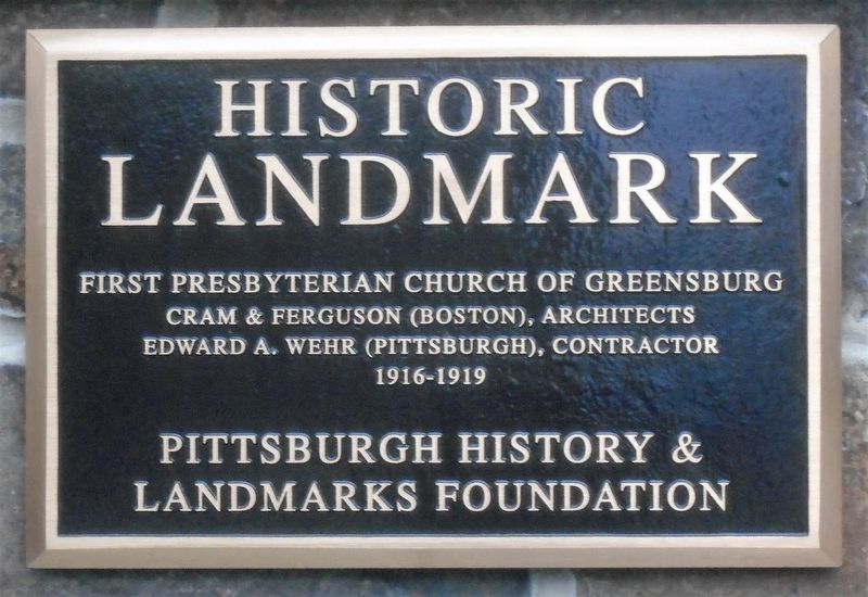 First Presbyterian Church of Greensburg Marker. Click for full size. First Presbyterian Church of Greensburg Marker image. Click for full size.