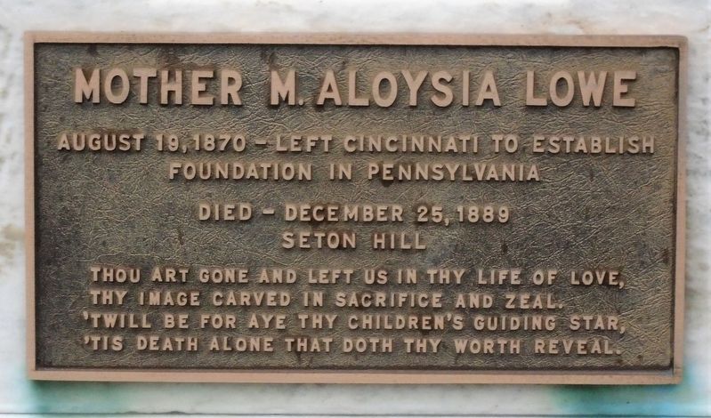 Mother M. Aloysia Lowe Marker image. Click for full size.
