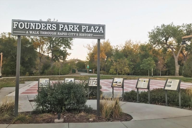 Early Places Marker and other Founders Park Plaza Markers image. Click for full size.