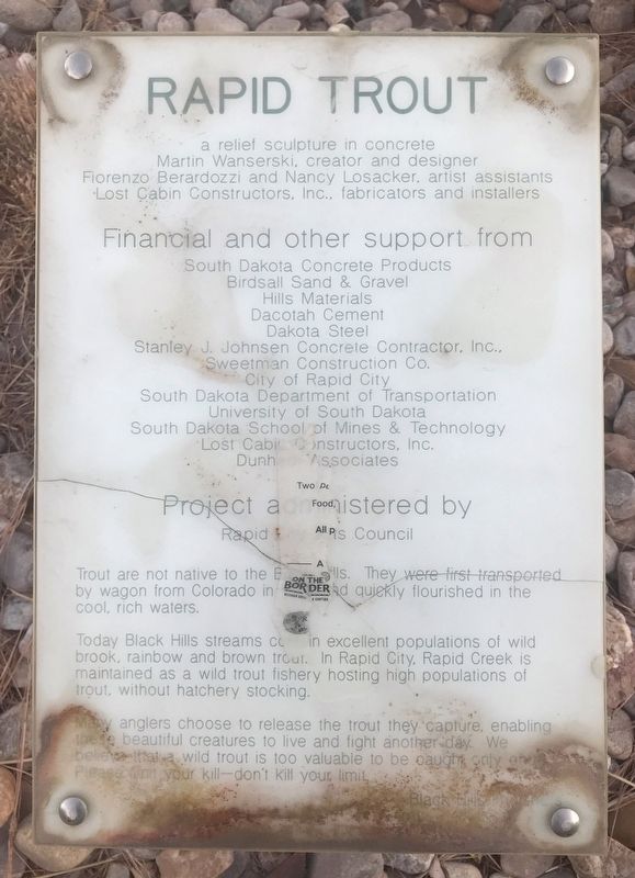 Rapid Trout Marker. Click for full size. Rapid Trout Marker image. Click for full size.