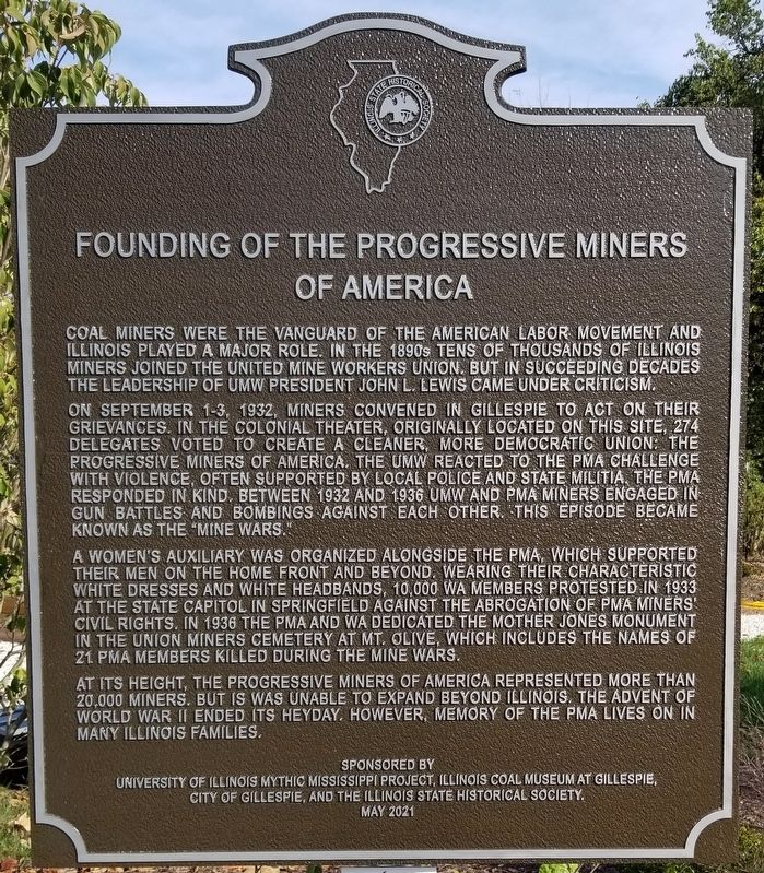 Founding of the Progressive Miners of America Marker. Click for full size. Founding of the Progressive Miners of America Marker image. Click for full size.