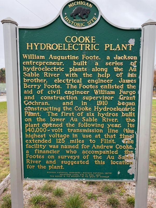 Cooke Hydroelectric Plant Marker Side. Click for full size. Cooke Hydroelectric Plant Marker Side image. Click for full size.