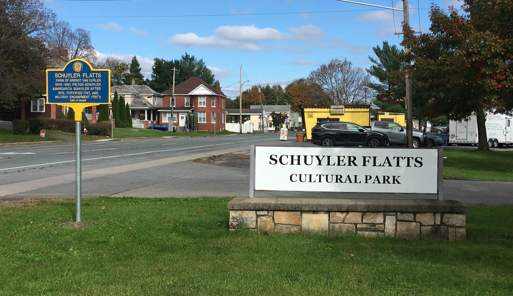 Schuyler Flatts Marker at the Entrance to Schuyler Flatts Cultural Park image. Click for full size.