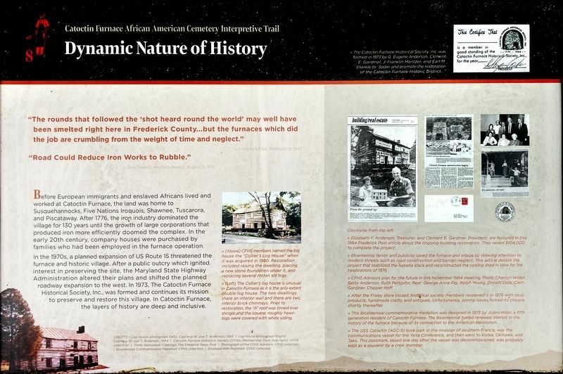 Dynamic Nature of History Marker image. Click for full size.