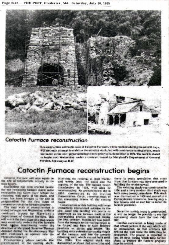 Catoctin Furnace Reconstruction Begins image. Click for full size.