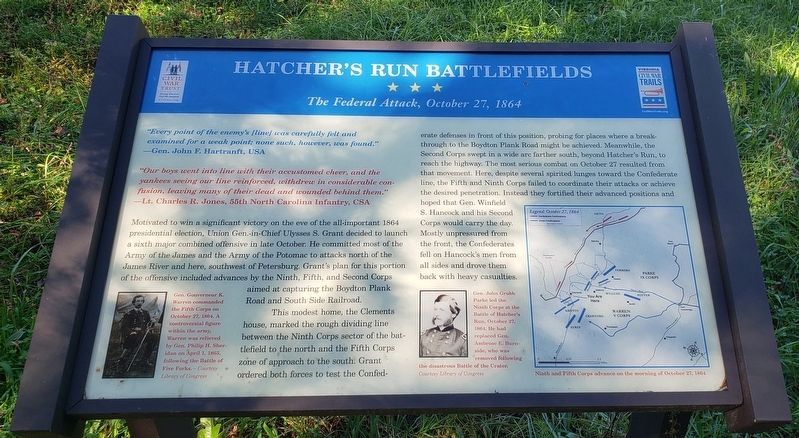 Hatcher's Run Battlefields Marker image. Click for full size.