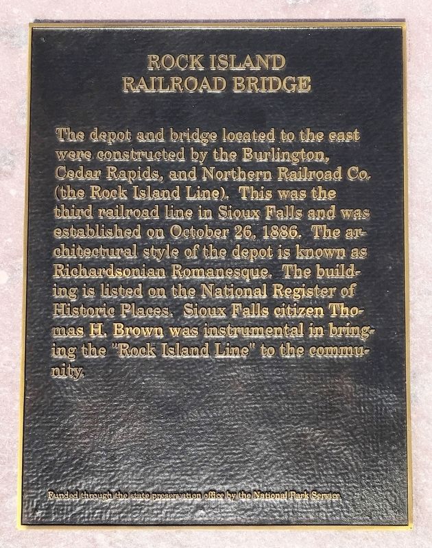 Rock Island Railroad Bridge Marker image. Click for full size.