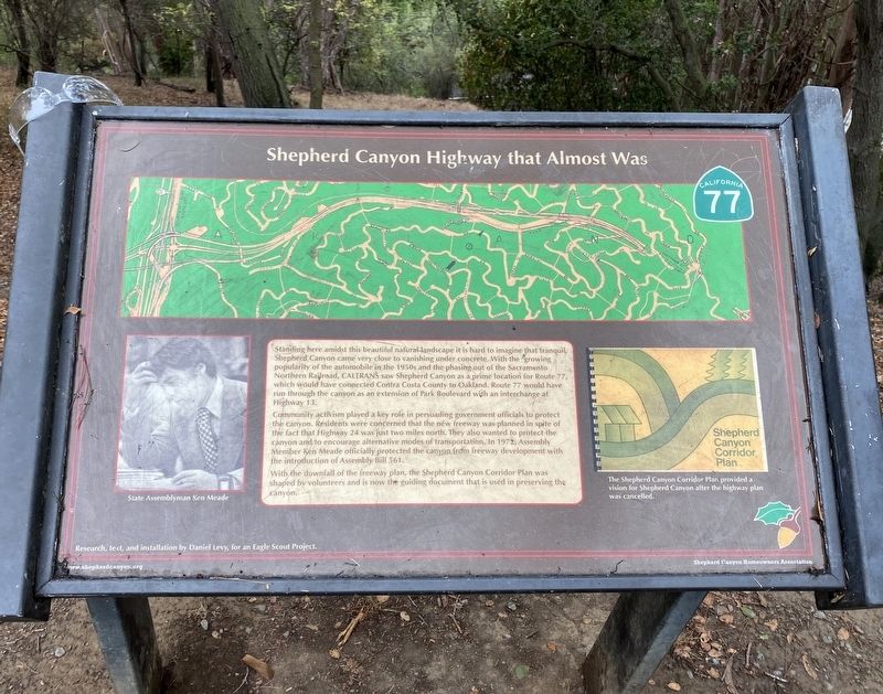 Shepherd Canyon Highway That Almost Was Marker. Click for full size. Shepherd Canyon Highway That Almost Was Marker image. Click for full size.