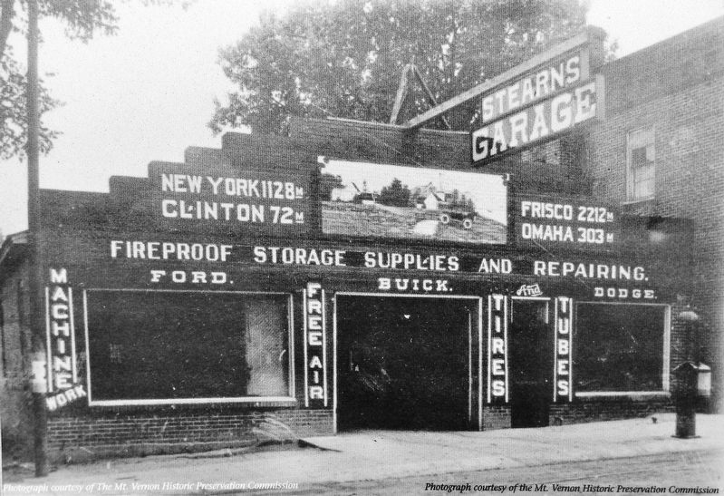 Marker detail: Stearns Garage, Mount Vernon, Iowa image. Click for full size.