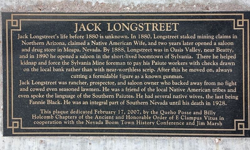 Jack Longstreet Marker image. Click for full size.