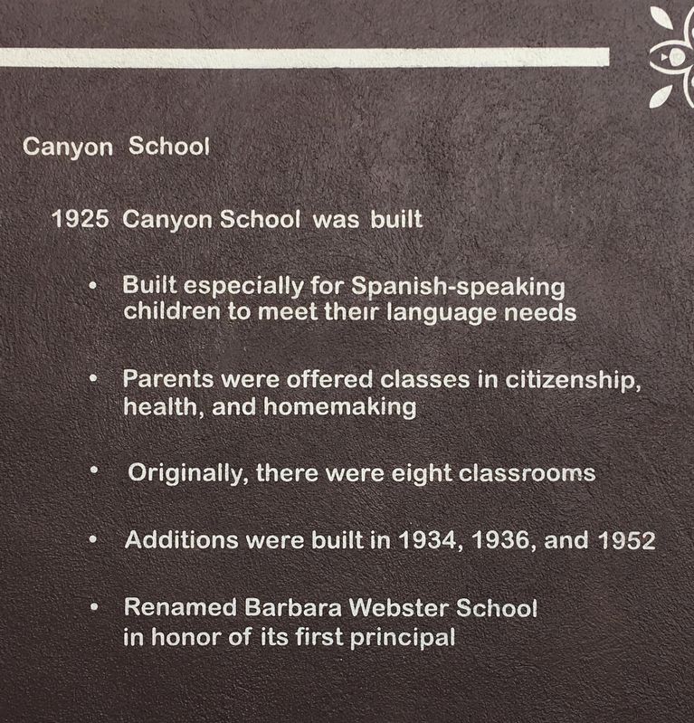 Canyon School Marker. Click for full size. Canyon School Marker image. Click for full size.