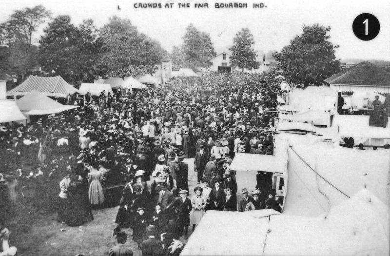 Marker detail: Crowds at the Fair � Bourbon, Indiana image. Click for full size.