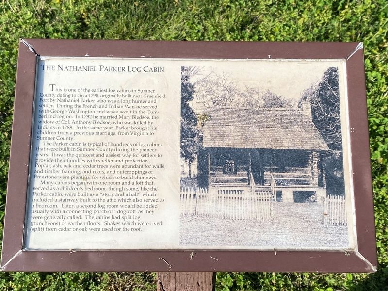 The Nathaniel Parker Log Cabin Marker image. Click for full size.