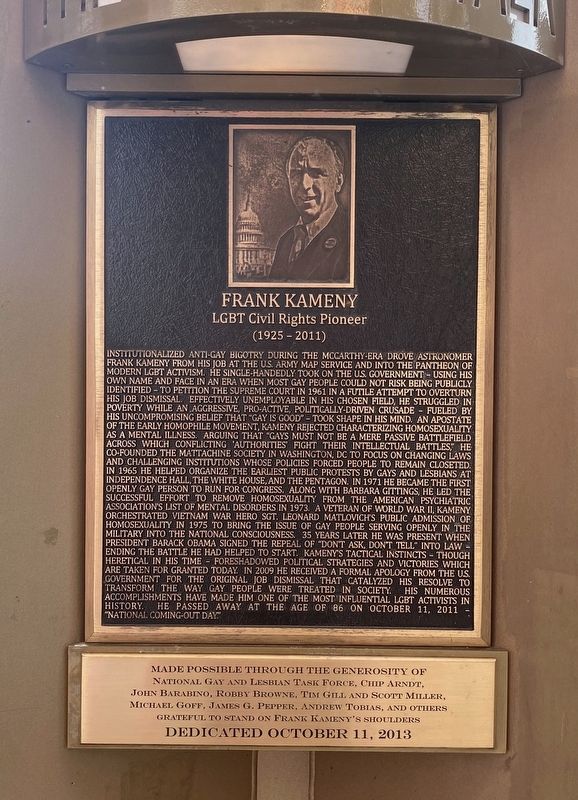 Frank Kameny Marker image. Click for full size.