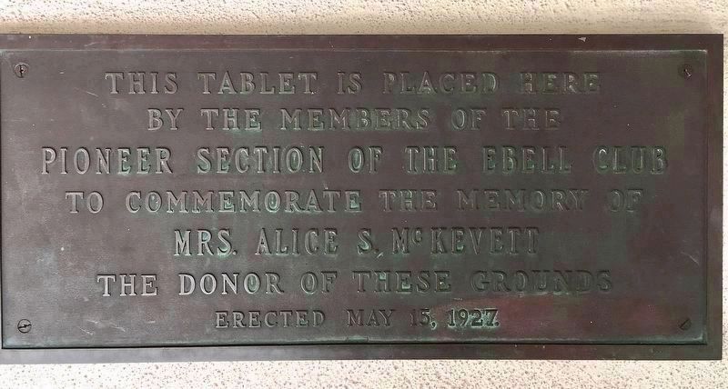 Ebell Club Tribute to Mrs McKevett image. Click for full size.