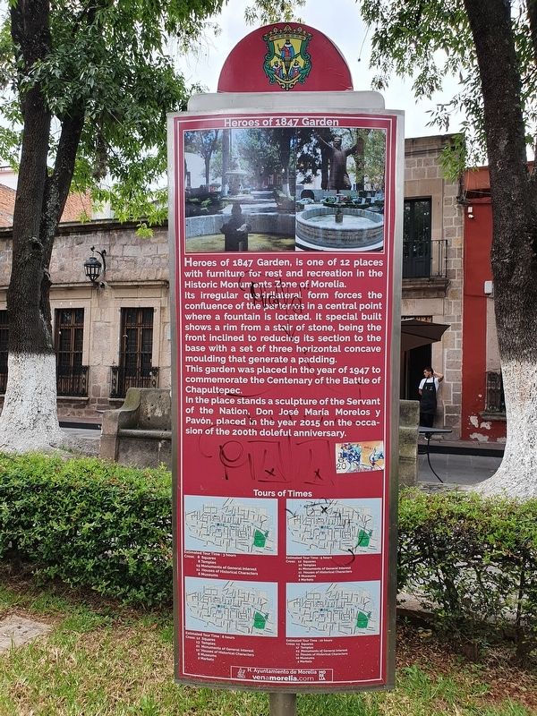 Heroes of 1847 Garden Marker English text image. Click for full size.