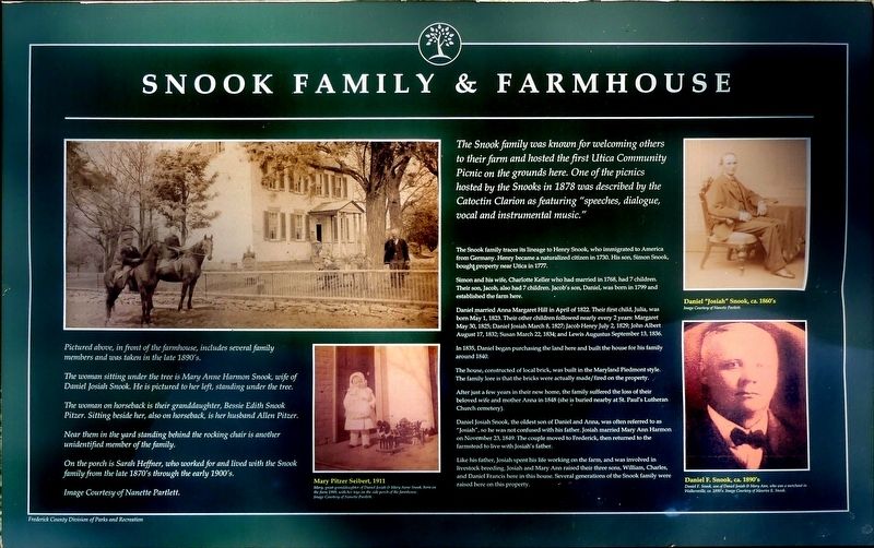 Snook Family & Farmhouse Marker image. Click for full size.