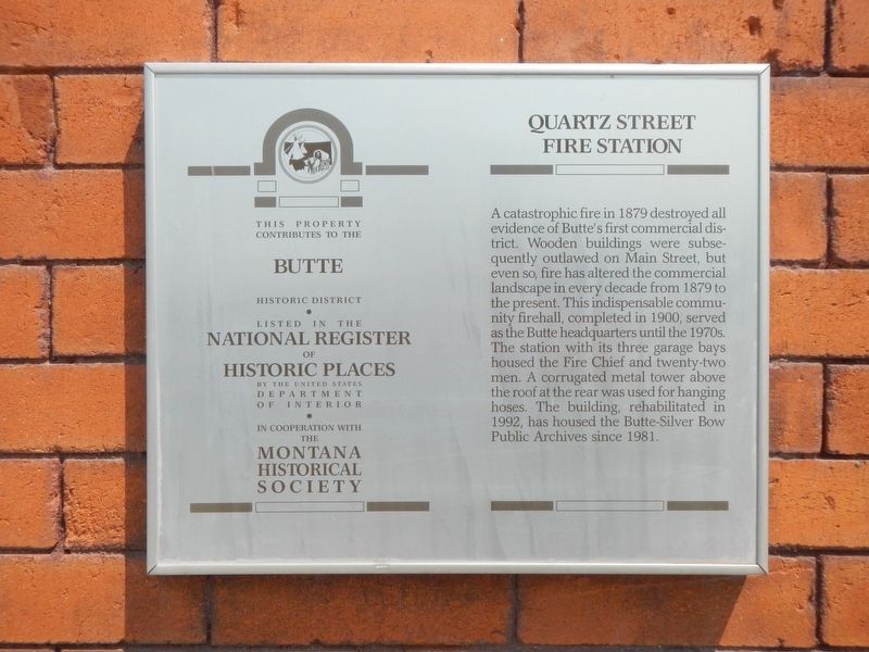 Quartz Street Fire Station Marker image. Click for full size.
