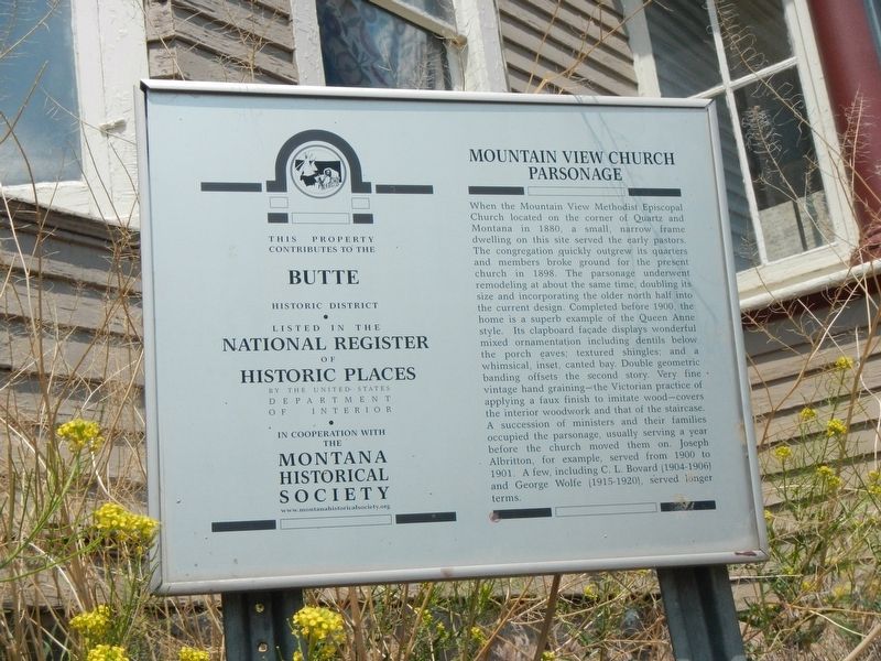 Mountain View Church Parsonage Marker image. Click for full size.