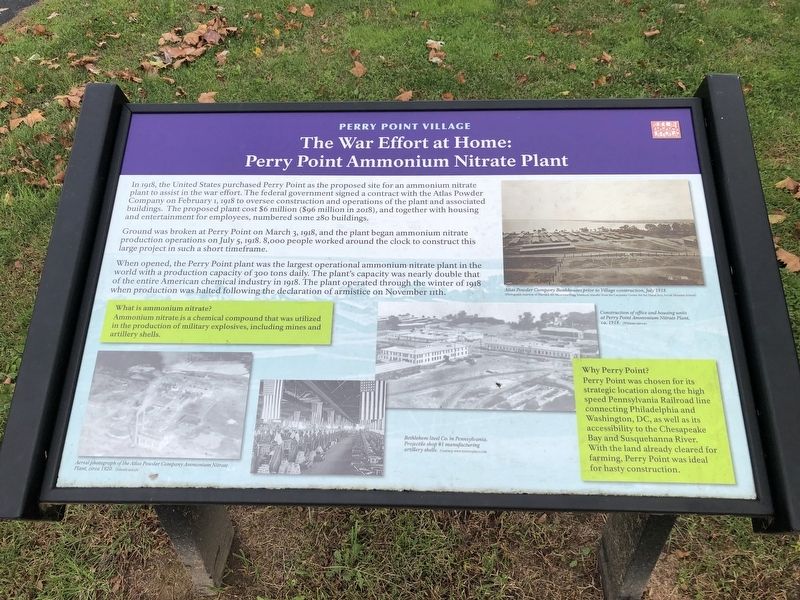 The War Effort at Home: Perry Point Ammonium Nitrate Plant Marker image. Click for full size.
