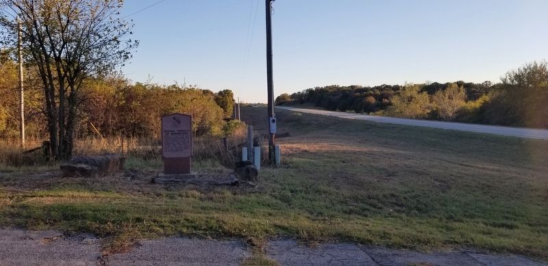 The view of the Original Townsite of Mannford Marker from the street image. Click for full size.