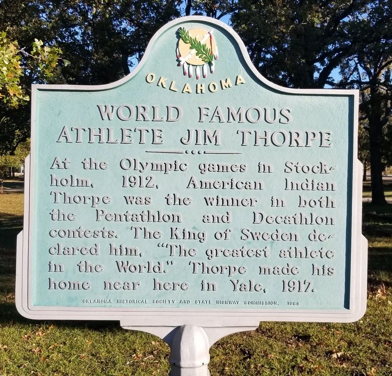 World Famous Athlete Jim Thorpe Marker image. Click for full size.