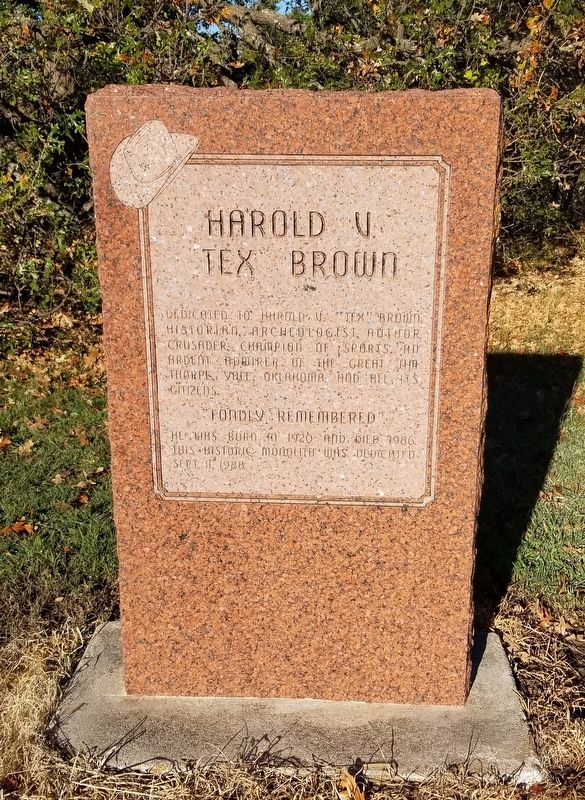 Harold V. "Tex" Brown Marker. Click for full size. Harold V. "Tex" Brown Marker image. Click for full size.