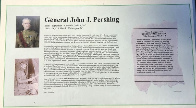 General John J. Pershing Marker image. Click for full size.