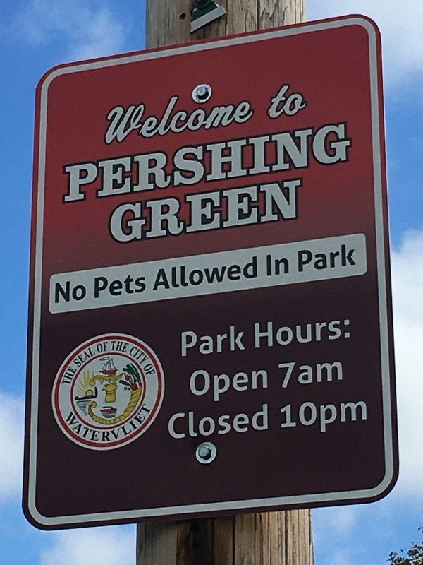 The Gen. John J. Pershing Marker is in Pershing Green Memorial Park image. Click for full size.