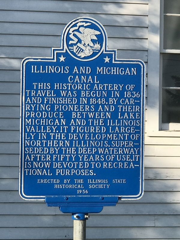 Illinois and Michigan Canal Marker image. Click for full size.