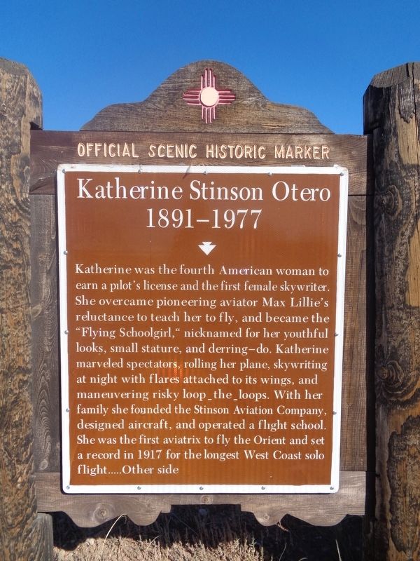 Katherine Stinson Otero Marker image. Click for full size.
